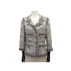 VESTE CHANEL 4 POCHES TWEED P32903V23008 M 38 JACKET EN TWEED MULTICOLORE 6500€