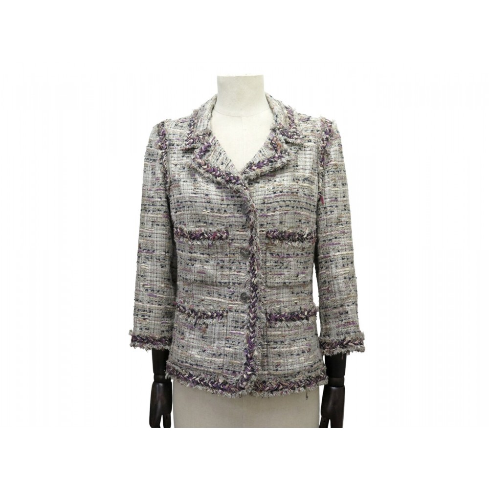 VESTE CHANEL 4 POCHES TWEED P32903V23008 M 38 JACKET EN TWEED MULTICOLORE 6500€