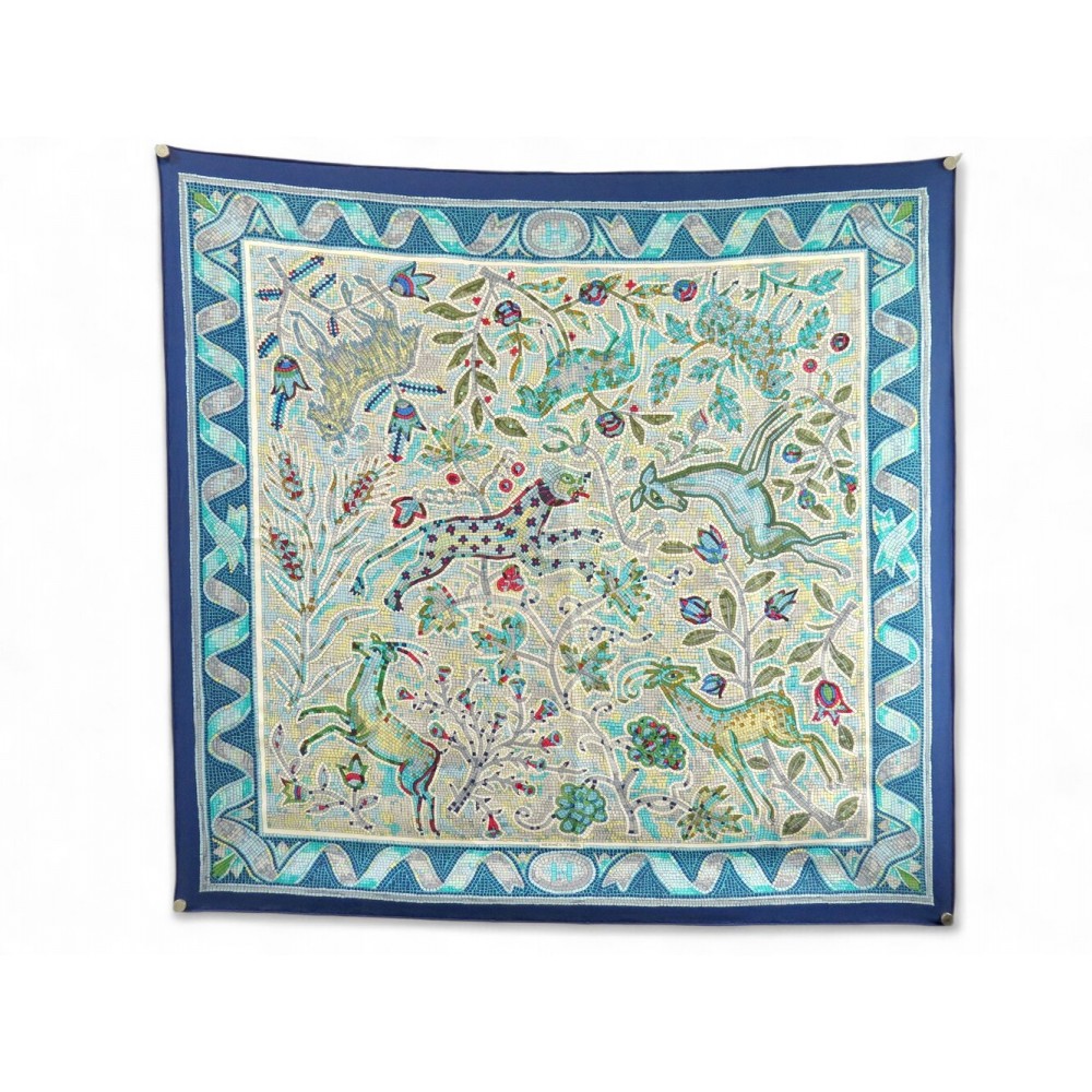 NEUF FOULARD HERMES PAVEMENT MAURICE TRANCHANT CARRE 90 SOIE + BOITE SCARF 530€