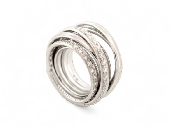 bague de grisogono allegra en or blanc 18k 32gr t48 68