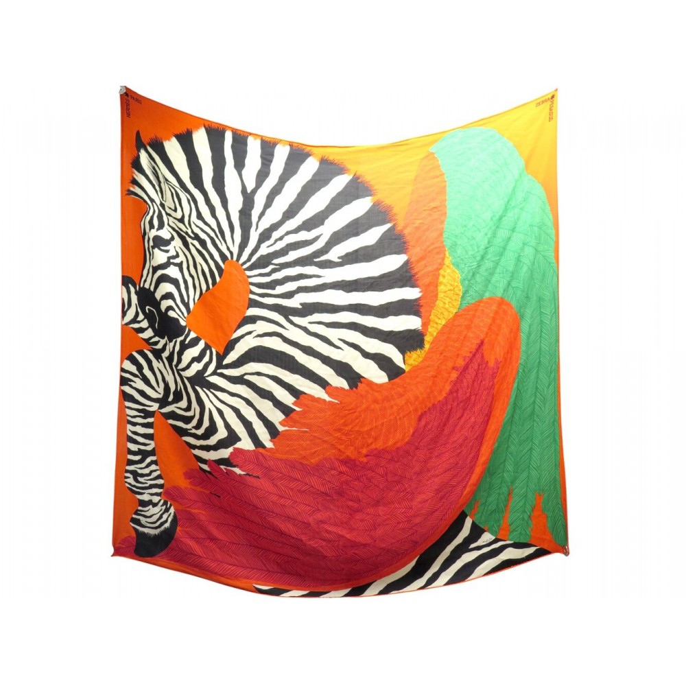 CHALE HERMES ZEBRA PEGASUS ALICE SHIRLEY CHALE EN CACHEMIRE & SOIE SHAWL 1260€
