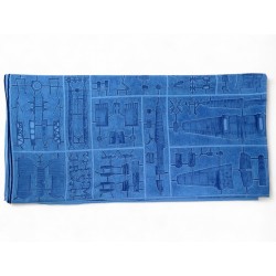ETOLE ECHARPE HERMES MAQUETTE D'AVION EN COTON BLEU BOITE BLUE SCARF STOLE 550€