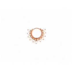 NEUF MONO BOUCLE D'OREILLE MARIA TASH PEARL CORONET 10MM EN OR ROSE EARRING 665€