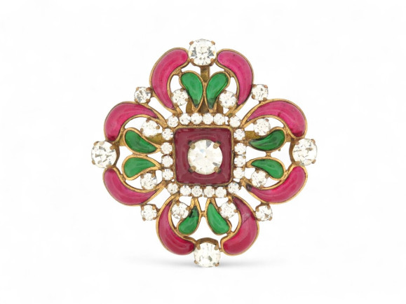  broche chanel pendentif gripoix en pate de