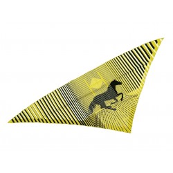 FOULARD HERMES POINTU H AU GALOP TRIANGLE EN SOIE JAUNE RAYEE SILK SCARF 590€