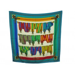 FOULARD HERMES LES SANGLES PAR JOACHIM METZ CARRE 90 EN SOIE SILK SCARF 530€
