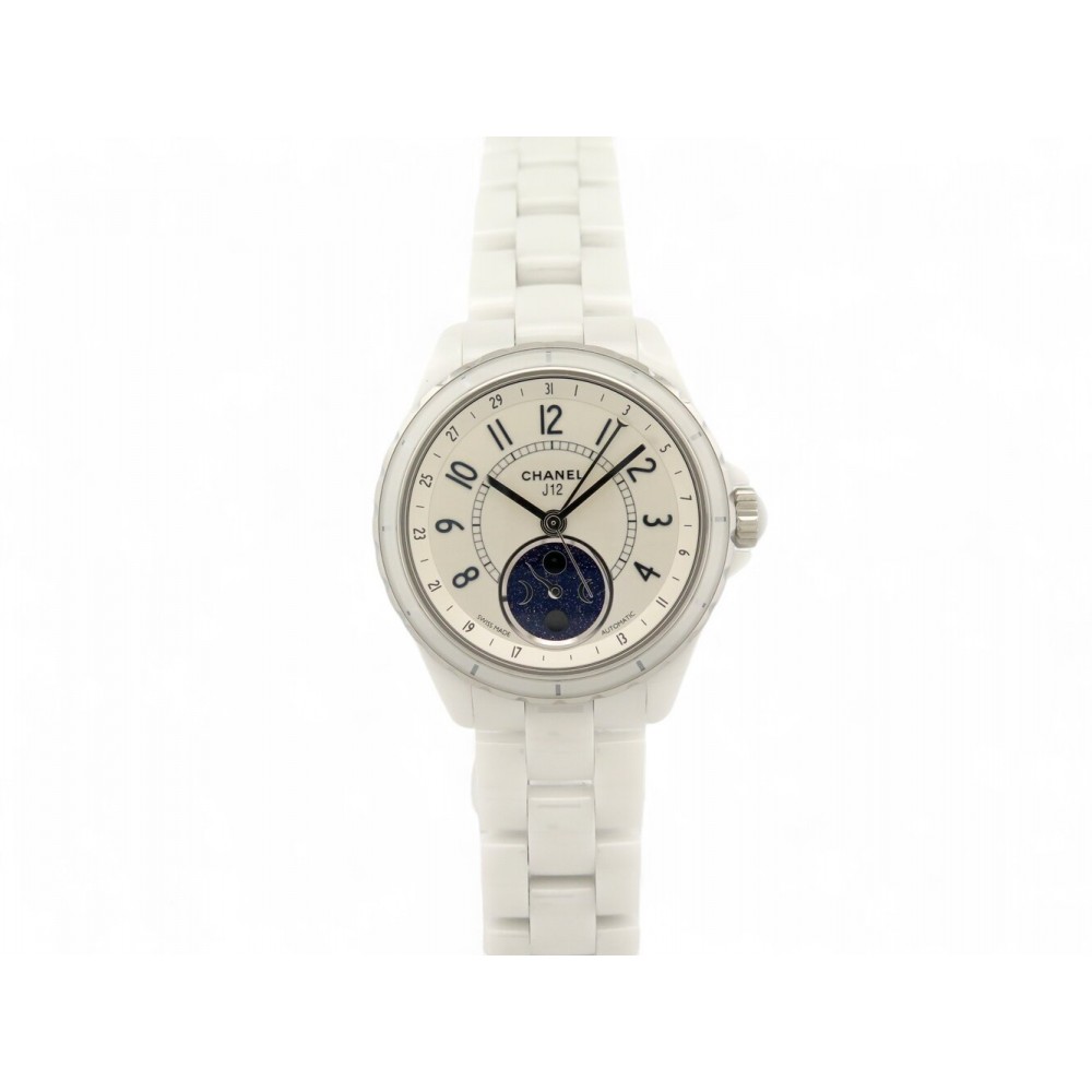 NEUF MONTRE CHANEL J12 H3404 AUTOMATIQUE MOONPHASE CERAMIQUE BLANCHE WATCH 8250€