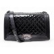 SAC A MAIN CHANEL GRAND BOY EN CUIR MATELASSE VERNIS BANDOULIERE HAND BAG 7100€