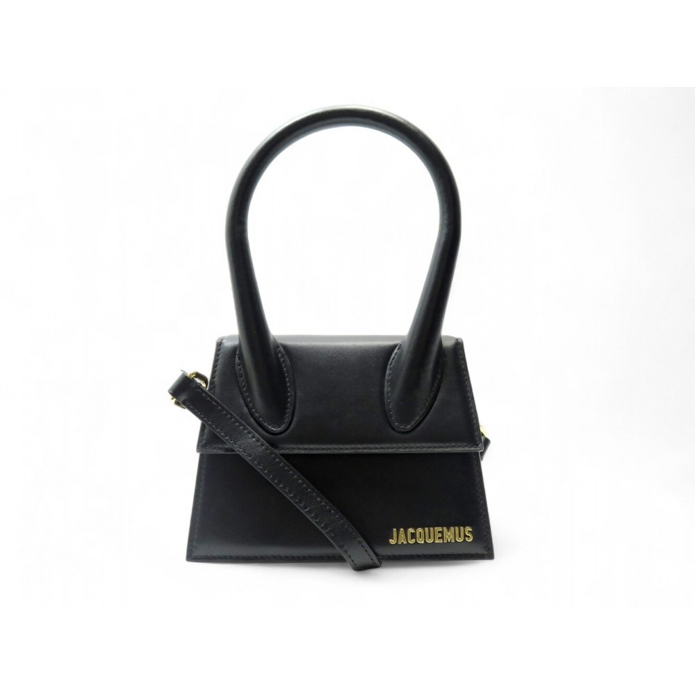 NEUF SAC A MAIN JACQUEMUS LE CHIQUITO MOYEN EN CUIR NOIR PURSE HAND BAG 720€
