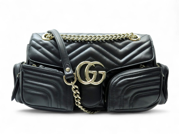  sac a main gucci marmont multi poches cuir noir