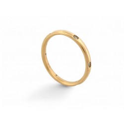BAGUE POMELLATO LUCCIOLE ALLIANCE T58 EN OR JAUNE 6 DIAMANTS 0.13CT RING 1100€