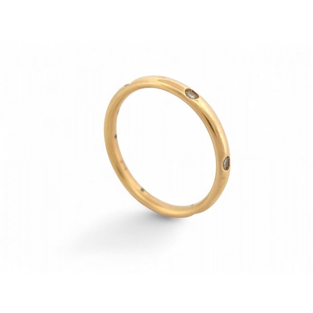 BAGUE POMELLATO LUCCIOLE ALLIANCE T58 EN OR JAUNE 6 DIAMANTS 0.13CT RING 1100€