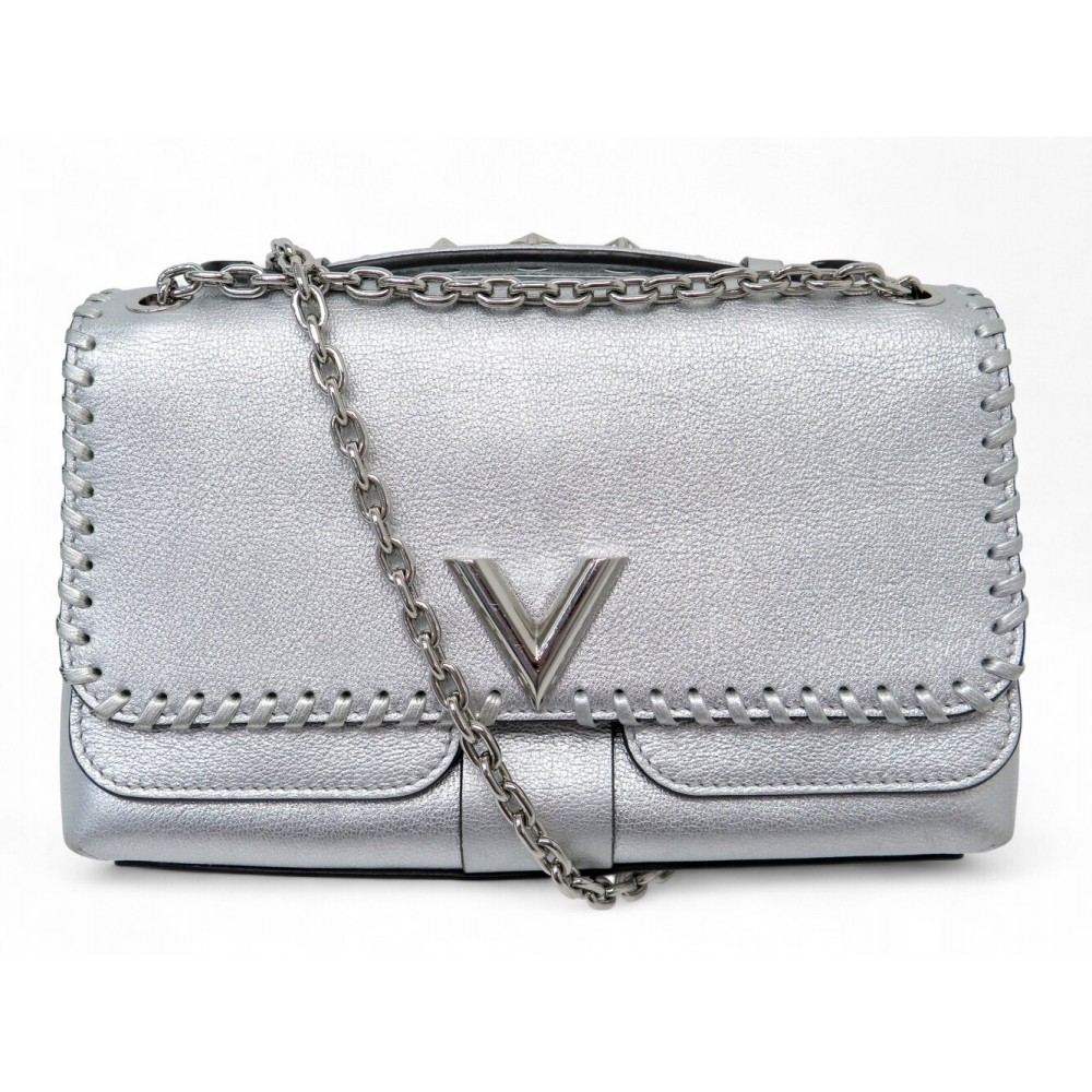 SAC A MAIN LOUIS VUITTON VERY CHAIN M43201 EN CUIR ARGENTE BANDOULIERE BAG 2940€