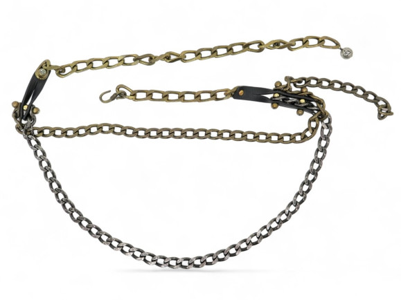 ceinture lanvin chaine double rangs t90 metal