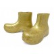 NEUF CHAUSSURES BOTTEGA VENETA BOTTINES PUDDLE 640045 40 EN CAOUTCHOUC DORE 680€