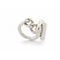 NEUF BAGUE HERMES CROISETTE GM H104587B T51 50 EN ARGENT MASSIF SILVER RING 610€