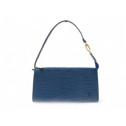 SAC A MAIN LOUIS VUITTON POCHETTE ACCESSOIRES NM BANDOULIERE CUIR EPI BLEU 950€