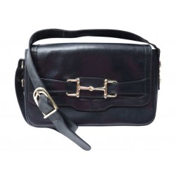 VINTAGE SAC A MAIN CELINE CRECY FERMOIR MORS BANDOULIERE CUIR BLEU HANDBAG 2500€