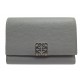 NEUF PETIT PORTEFEUILLE LOEWE ANAGRAM VERTICAL EN CUIR GRIS PORTE MONNAIE 550€