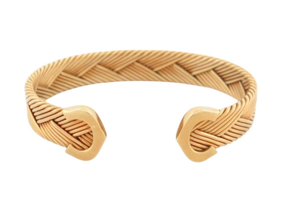  bracelet cartier double c tisse or jaune 18k