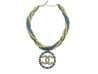 collier chanel pendentif logo cc 2018 perles bleues