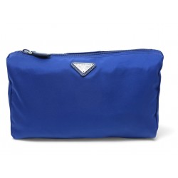 NEUF TROUSSE DE TOILETTE PRADA NECESSAIRE TESSUTO 1NA012 NYLON BLEU POUCH 650€