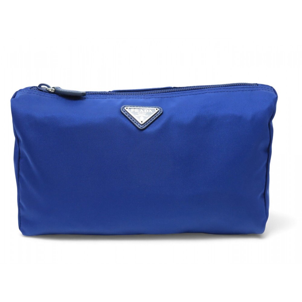 NEUF TROUSSE DE TOILETTE PRADA NECESSAIRE TESSUTO 1NA012 NYLON BLEU POUCH 650€