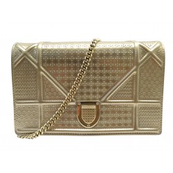 SAC A MAIN CHRISTIAN DIOR WOC DIORAMA CANNAGE BANDOULIERE CUIR VERNI DORE 1600€