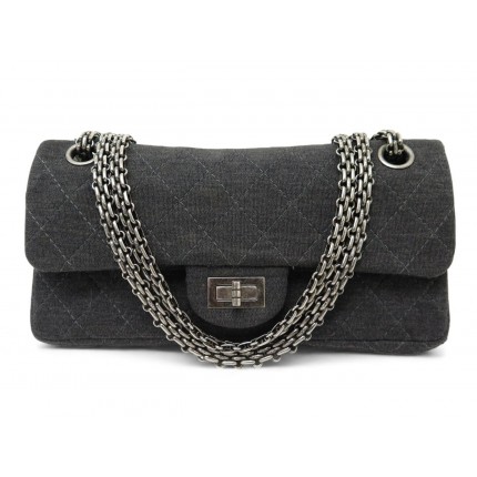 SAC A MAIN CHANEL A36286 RABAT 2.55 EAST WEST EN JERSEY GRIS BANDOULIERE 4500€