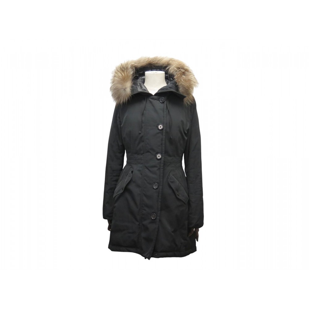 BLOUSON DOUDOUNE MONCLER MONTICOLE T3 42 L MATELASSE FOURRURE RENARD COAT 2060€