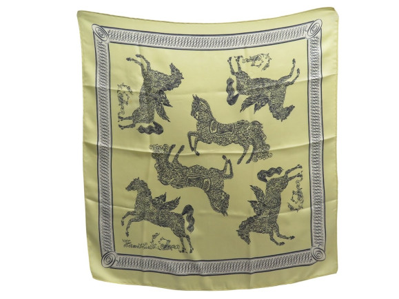 rare foulard hermes pegase et chevaux 1960 en