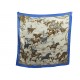 FOULARD HERMES LES MUSTANGS CHEVAUX 1993 EN SOIE BLEUE CARRE 70 SILK SCARF 395€