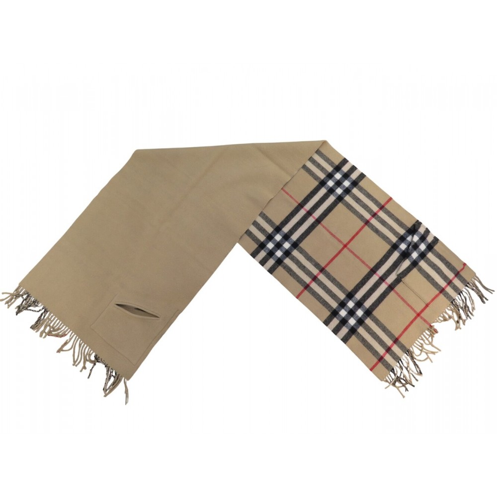 ECHARPE POCHON BURBERRY A POCHES TARTAN CHECK REVERSIBLE EN LAINE CACHEMIRE 815€