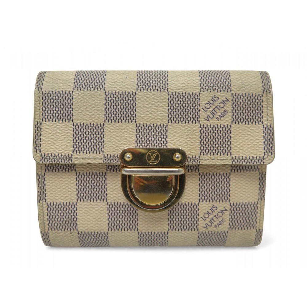 PORTEFEUILLE LOUIS VUITTON KOALA PORTE MONNAIE EN TOILE DAMIER AZUR WALLET 700€