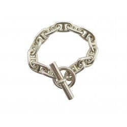 VINTAGE BRACELET HERMES CHAINE D'ANCRE GM 13 MAILLONS ARGENT 800 80GR DE PERCIN