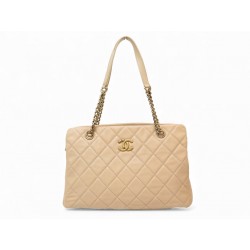 SAC A MAIN CHANEL CROWN TOTE CABAS CUIR MATELASSE BEIGE SHOPPING HAND BAG 5200€