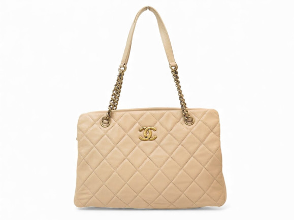 sac a main chanel crown tote cabas cuir matelasse