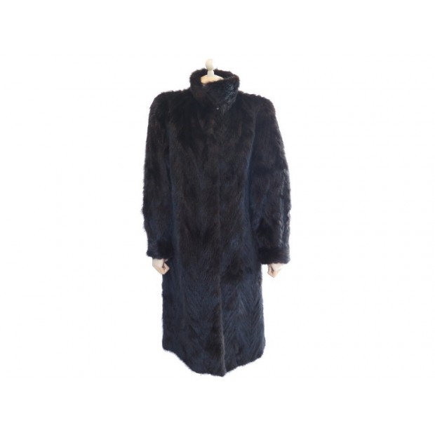 MANTEAU LONG SPRUNG FRERES 40 M EN FOURRURE DE VISON MARRON COAT FUR MINK COAT