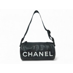 SAC A MAIN CHANEL A24984 SPORTLINE CYLINDRE LOGO CC EN TOILE PVC NOIRE HAND BAG