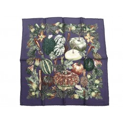 NEUF FOULARD HERMES GAVROCHE CITROUILLES & COLOQUINTES CARRE 45 CM SCARF 240€