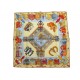 NEUF FOULARD HERMES GAVROCHE CHARMES DES PLAGES NORMANDES SOIE JAUNE SCARF 240€