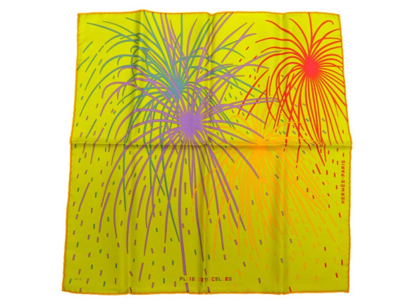 foulard hermes gavroche pluie d'etincelles soie