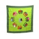 NEUF FOULARD HERMES LA RONDE DES ELEPHANTS CARRE 70 EN CACHEMIRE SOIE VERT SCARF