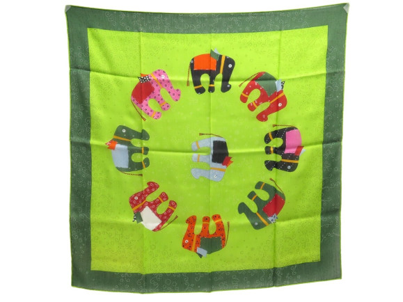 foulard hermes la ronde des elephants carre 70 en