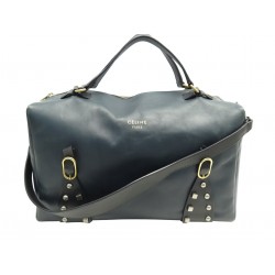 SAC A MAIN CELINE SQUARE BAG 168563 CUIR BLEU NAVY CLOUTE BANDOULIERE BAG 1820€