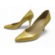 CHAUSSURES CHANEL G25877 ESCARPINS 39.5 CUIR VERNIS JAUNE DORE BOITE SHOES 1190€
