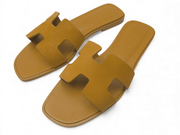 chaussures sandales hermes oran jaune chevre