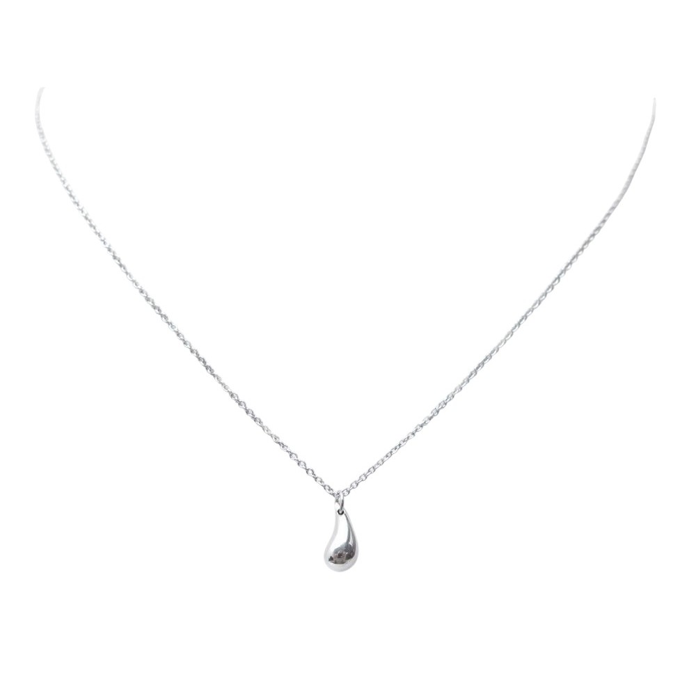 NEUF COLLIER TIFFANY & CO PENDENTIF LARME EN PLATINE 3GR TEARDROP NECKLACE 1500€