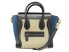 sac a main celine luggage nano en cuir bleu noir