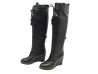bottes fourrees chanel g25312 cuir d'agneau noir 39.5